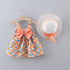 2Pcs/Set Baby Girl Summer Beach Dress + Hat childrensterritory