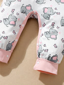 Baby Girl Elephant Print Summer Bodysuit childrensterritory
