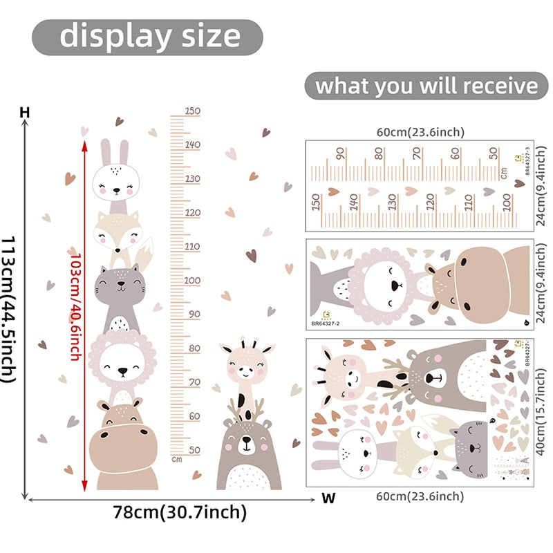 Boho Style Baby/Kids Room Cartoon Animal Wall Decals childrensterritory