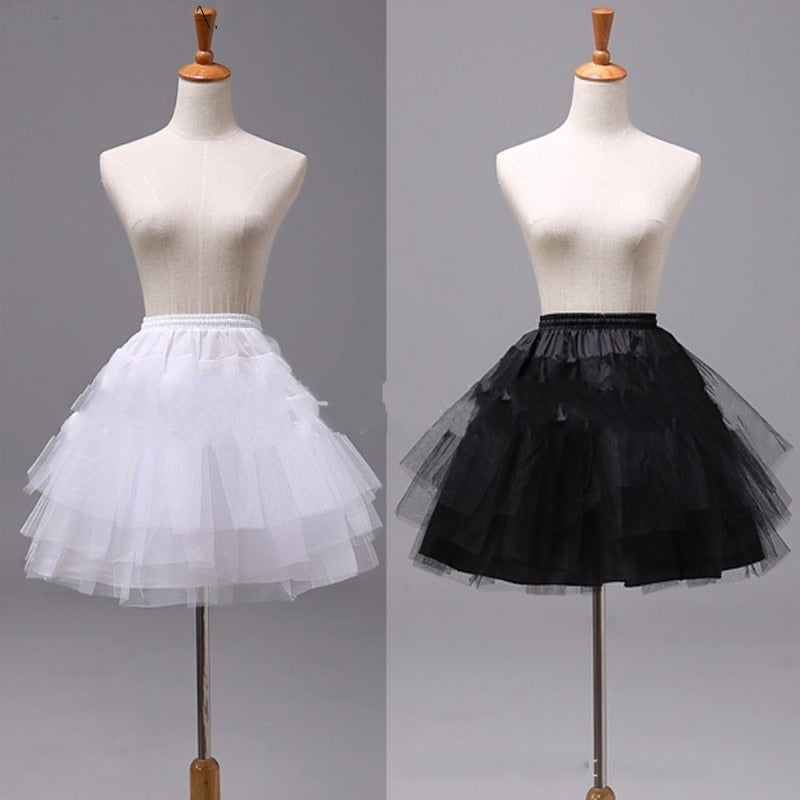 3 Layered Underskirt for Girls Dress in White or Black childrensterritory