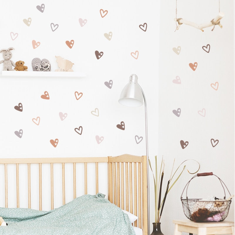 Heart Shape Bohemian Wall Decals for Kids Room Decor childrensterritory