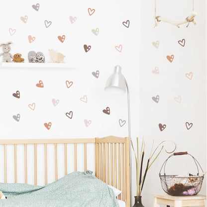 Heart Shape Bohemian Wall Decals for Kids Room Decor childrensterritory