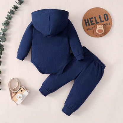 2pcs Infant Boy Hooded Jumpsuit &amp; Pants Clothes Set childrensterritory
