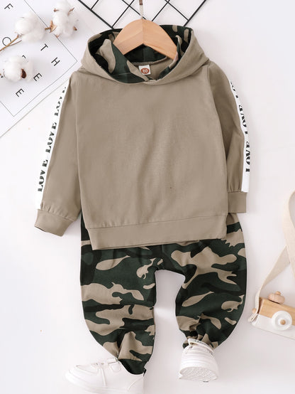 Camouflage 2Piece Hooded Outfit Set for Baby Boy childrensterritory