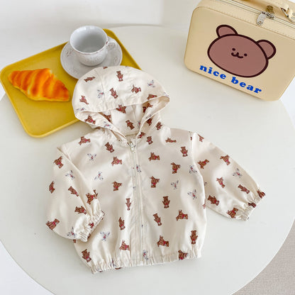 Bear Printed Windproof Hooded Coat for Baby/Toddler childrensterritory