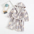 Kids Cartoon Printed Hooded Flannel Bathrobe childrensterritory
