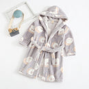 Kids Cartoon Printed Hooded Flannel Bathrobe childrensterritory