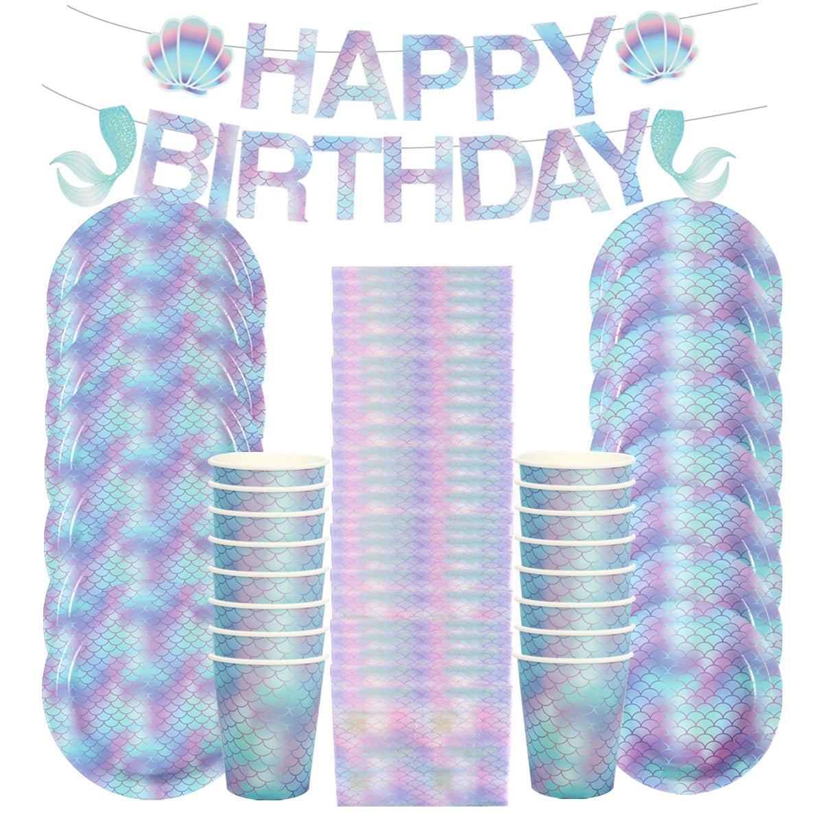 Kids Mermaid Birthday Party Decor &amp; Supplies Set childrensterritory