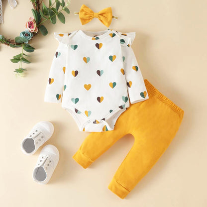 Infant Girl 3Pcs Sets of Printed Cotton Clothes childrensterritory