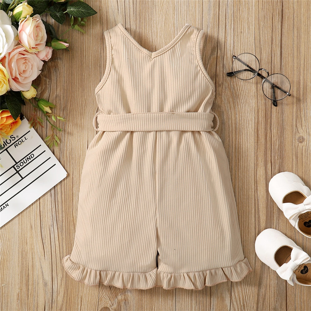 Toddler Girl Sleeveless Summer Jumpsuit childrensterritory