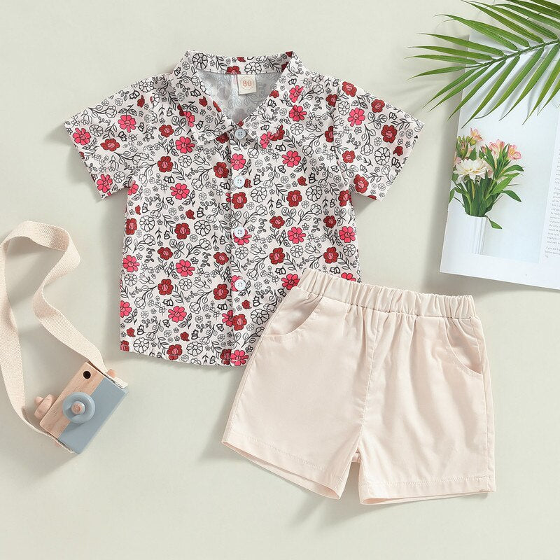 Baby/Kids Boys Floral Shirt and Short Clothing Set childrensterritory