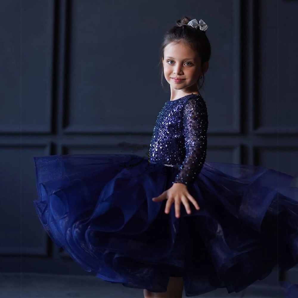 Customized Little Girl Puffy Birthday Party Gown childrensterritory