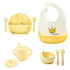 4/6/8 PCS Baby Silicone Tableware Set With Cartoon Bib childrensterritory
