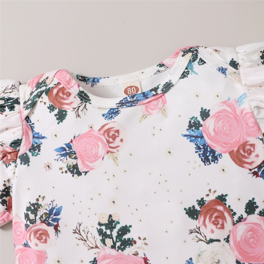 Flower Bodysuit + Solid Skirt 2PCS Baby Girl Outfit childrensterritory