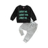 0-3Years Boys Letter Print Pullover & Solid Pant Outfit Set childrensterritory