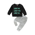 0-3Years Boys Letter Print Pullover & Solid Pant Outfit Set childrensterritory