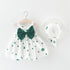 Baby Girl Floral Big Bow Designed Summer Dresses + Sunhat childrensterritory