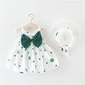 Baby Girl Floral Big Bow Designed Summer Dresses + Sunhat childrensterritory