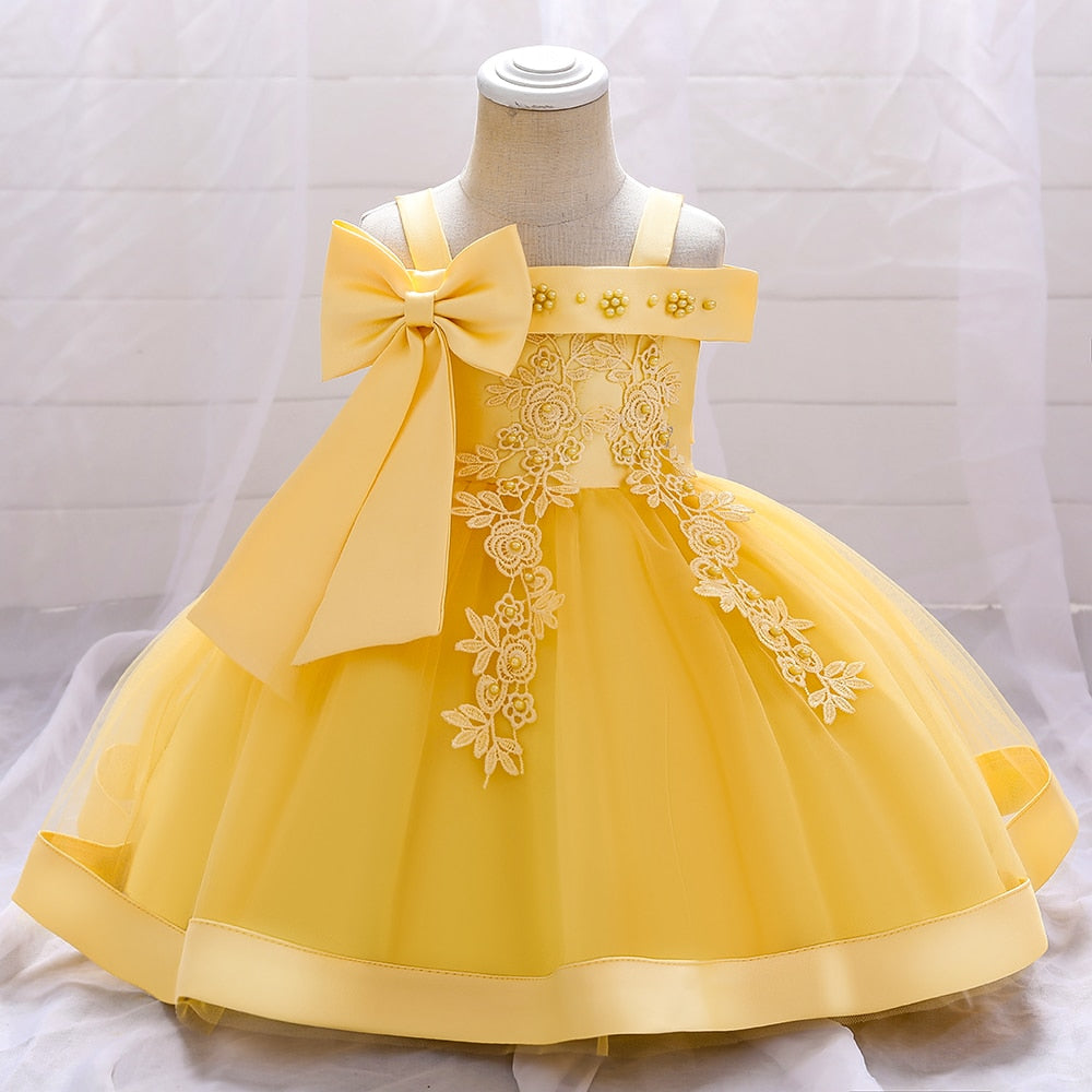 Baby Girls Bow Lace Flower Wedding/Party Gown childrensterritory
