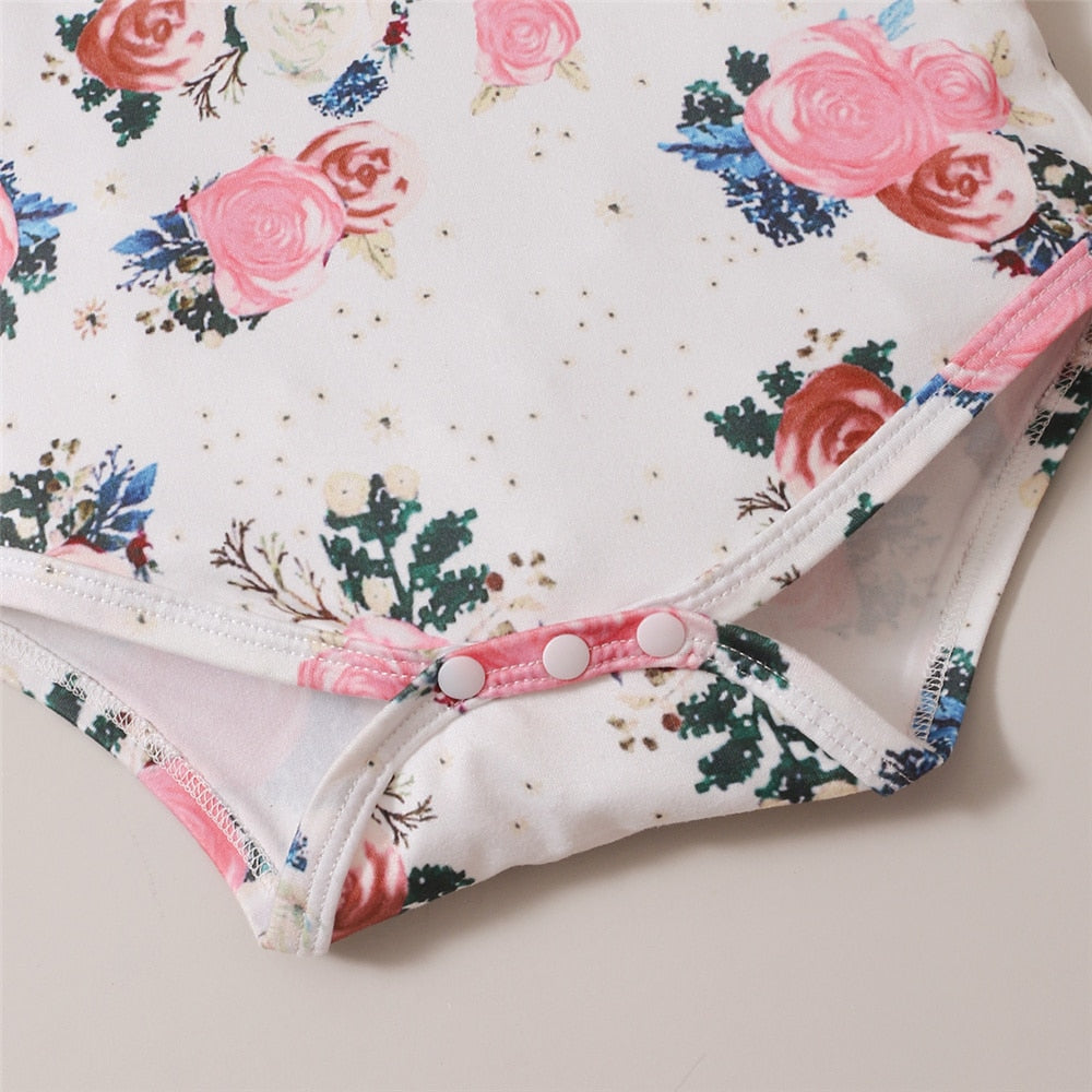 Flower Bodysuit + Solid Skirt 2PCS Baby Girl Outfit childrensterritory