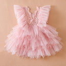 Baby Girl Ruffle Lace Tutu Princess Dress for Wedding and Birthday childrensterritory