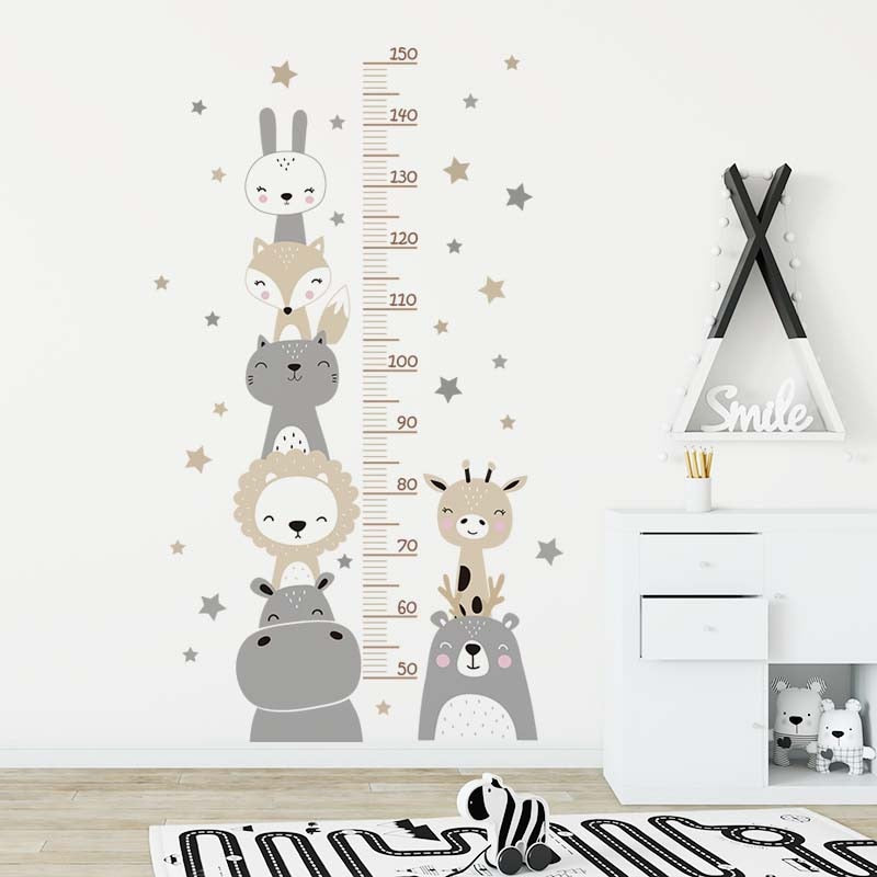 Height Ruler &amp; Cartoon Wall Decals for Kids Room childrensterritory