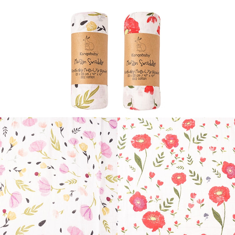 2 Pieces Pack Muslin Cotton Baby Swaddles/Blankets childrensterritory