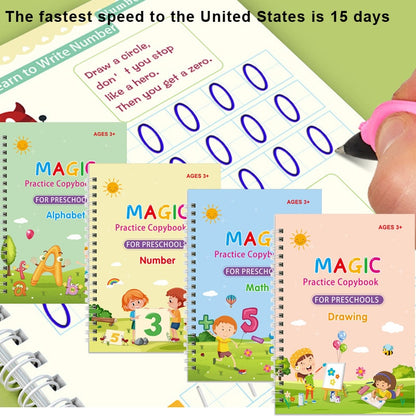 Reusable Writing Practice Set of 4 Magic Copybooks childrensterritory
