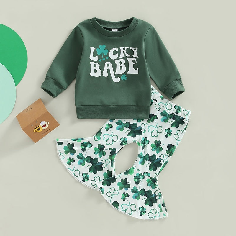 Baby Girl St. Patrick's Day 2Pcs Spring Outfit Set childrensterritory