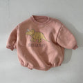 Dinosaur Print Baby Fleece Bodysuits | One-piece childrensterritory