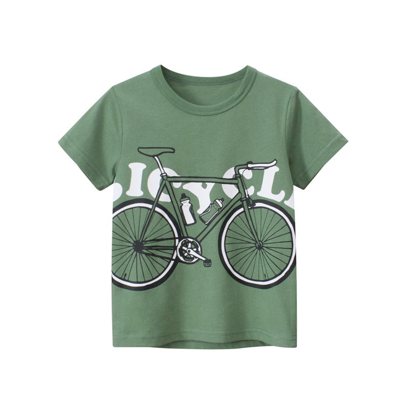 Cartoon Letter Printed Kids Boys Girls Loose Summer Cotton Top childrensterritory