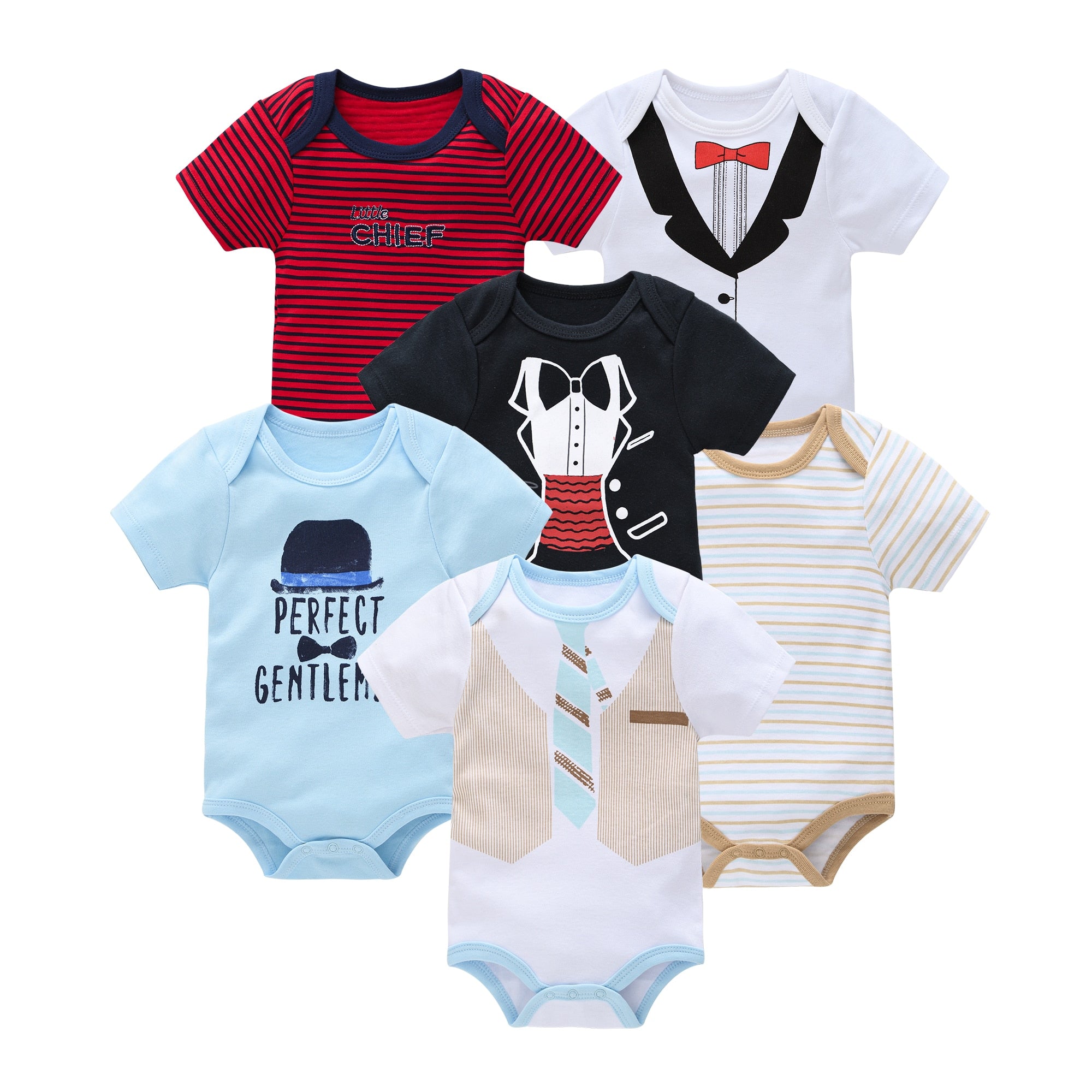 Cotton Short Sleeve Baby Unisex Cartoon Bodysuits childrensterritory