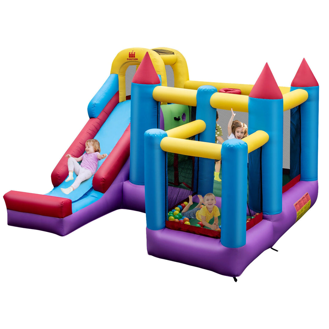 Kids 5-in-1 Inflatable Bouncer Blower Excluded childrensterritory