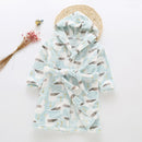 Kids Cartoon Printed Hooded Flannel Bathrobe childrensterritory