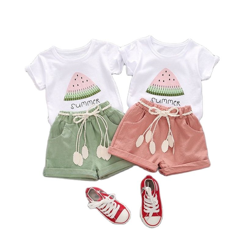 Toddler Girls 2pcs Printed Cotton Outfit Set childrensterritory