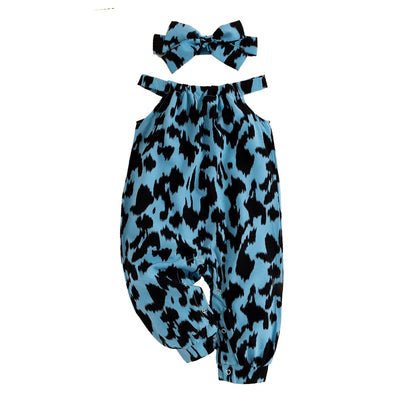Infant/Baby Leopard Print Summer Bodysuit with Hair Band childrensterritory