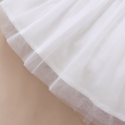 Embroidered Flowers Baby Girl Tulle Party Dress childrensterritory