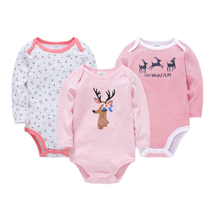 Baby Boys/Girls Cartoon Printed Soft Bodysuits childrensterritory