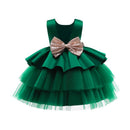 Toddler Girl Big Bow Tutu Baptism/Wedding Party Dress childrensterritory