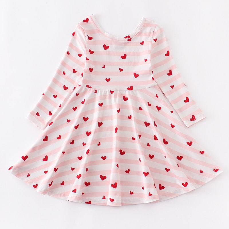 Kids Heart/Cat/Rainbow Print Milk Silk Dress childrensterritory
