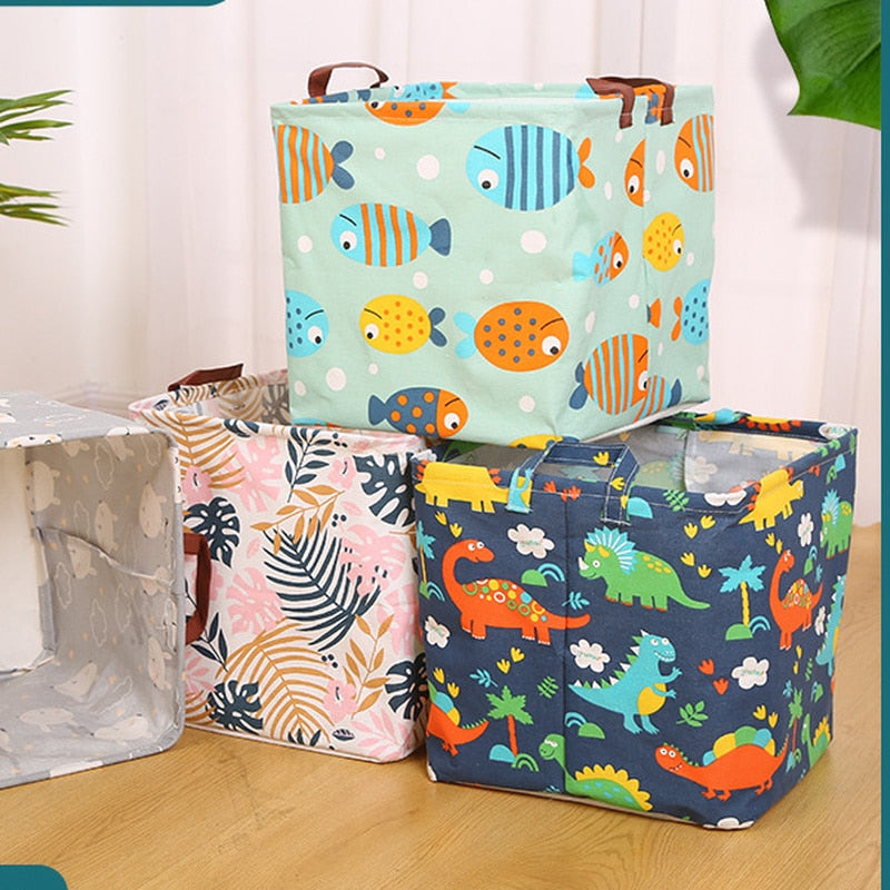 Cartoon Animal Print Cube Folding Storage Boxes childrensterritory