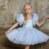 White Glitter Layered Tulle Girls Birthday Party Dress childrensterritory