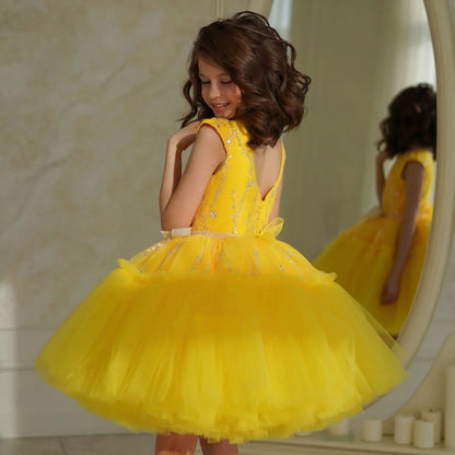 Customized Baby/Kids Girls Glitter Sequins Tulle Gown childrensterritory