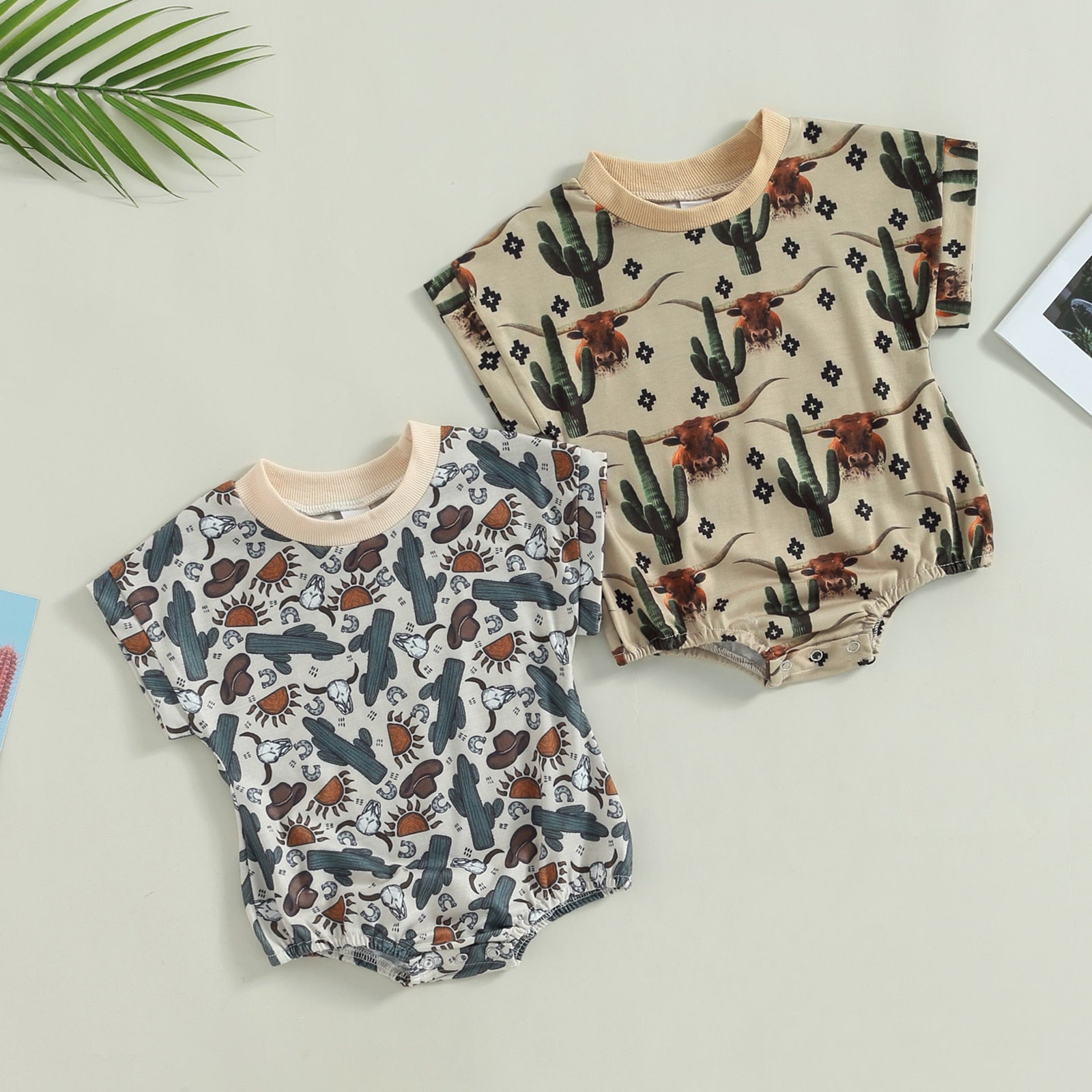 Baby Cactus Print Short Sleeve Romper childrensterritory