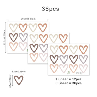 Heart Shape Bohemian Wall Decals for Kids Room Decor childrensterritory