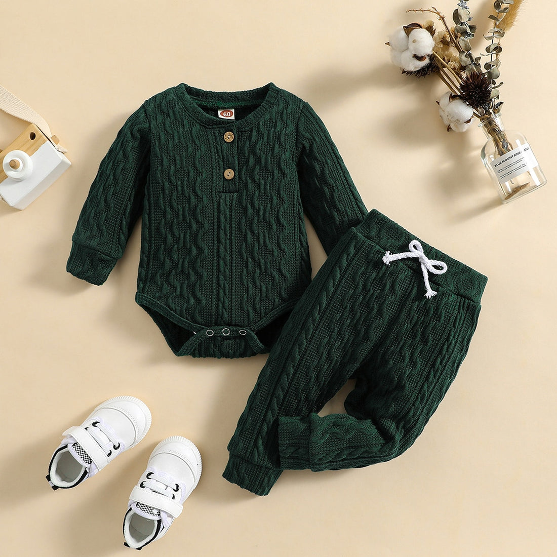 2Pcs Baby Boy Solid Jumpsuit &amp; Pants Outfit Set childrensterritory