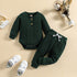2Pcs Baby Boy Solid Jumpsuit & Pants Outfit Set childrensterritory