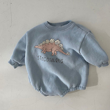 Dinosaur Print Baby Fleece Bodysuits | One-piece childrensterritory