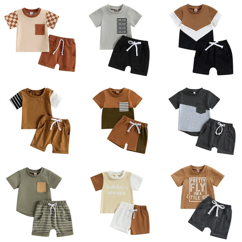 Baby Boys Short Sleeve Tops and Shorts Set for Summer childrensterritory