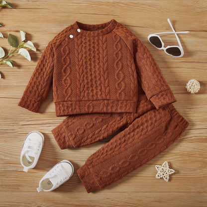 2Pcs Solid Color Unisex Baby Sport Clothes Set childrensterritory